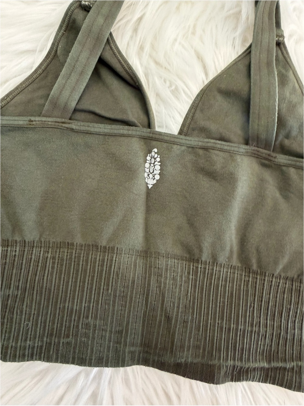 FP Movement by Free People Olive Green Crossback Ribbed Sports Bra - Picture 7 of 8
